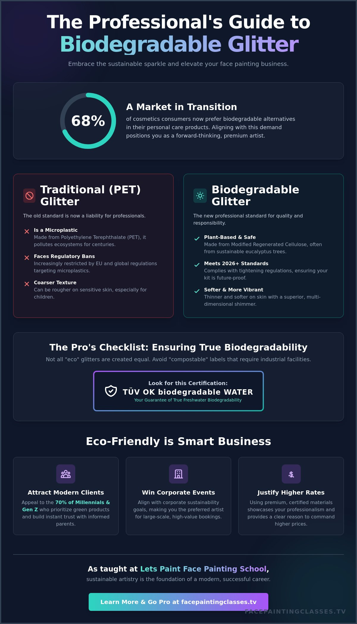 The Professional Guide to Biodegradable Glitter for Face Painting in 2026